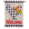 Evergreen Buffalo Check Chicken Burlap House Flag