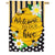 Welcome to Our Hive Stripes and Dots Burlap House Flag