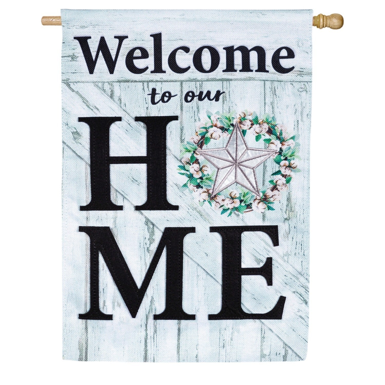 Evergreen Country Star HOME Burlap House Flag