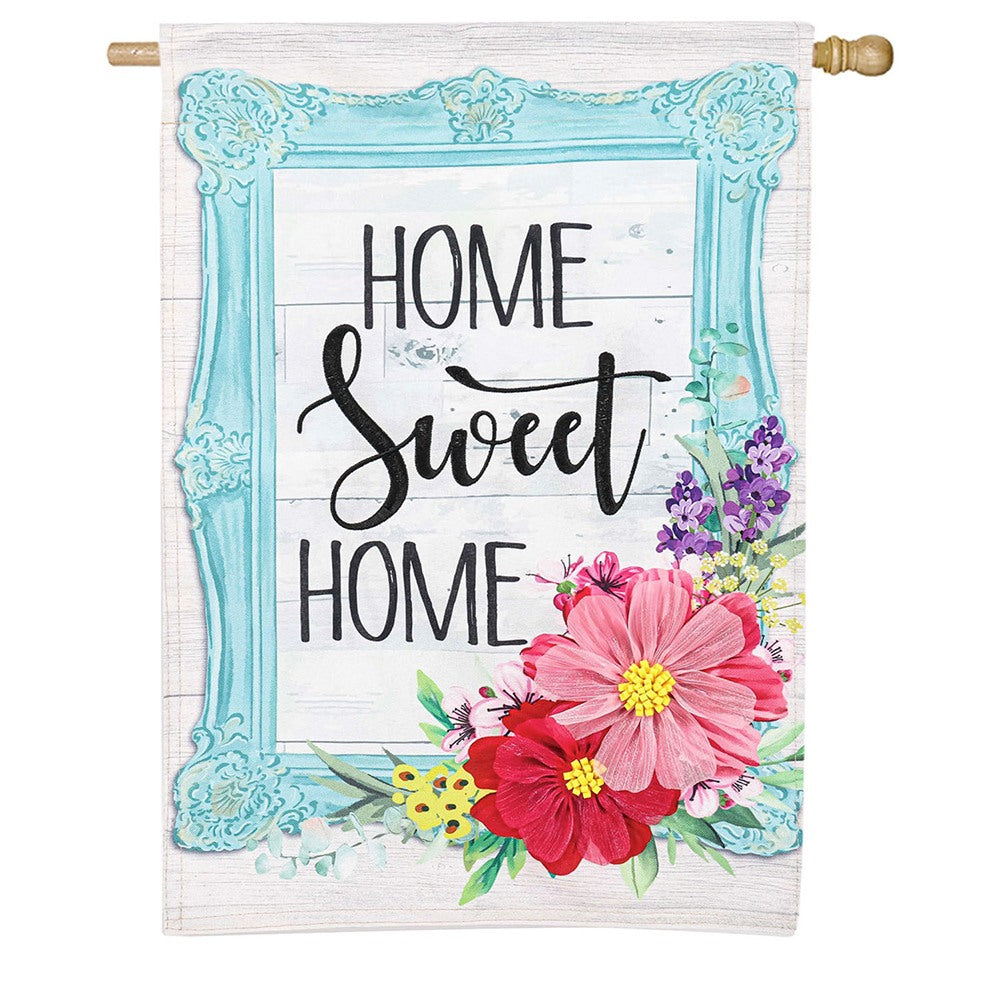 Spring Floral Home Sweet Home House Flag