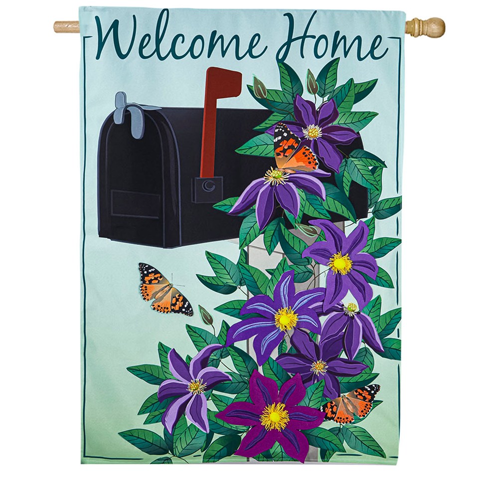 Home Clematis Mailbox Double Sided House Flag