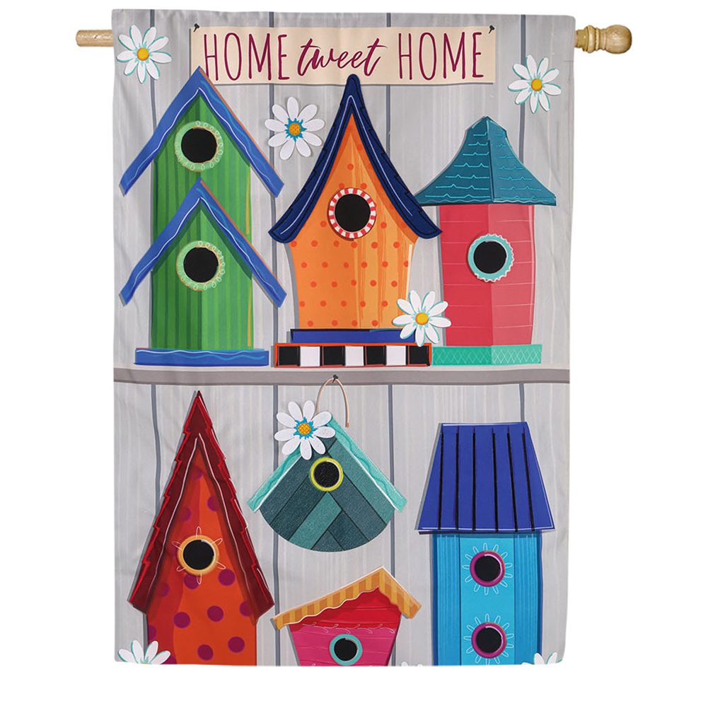Ornate Birdhouse Double Sided House Flag