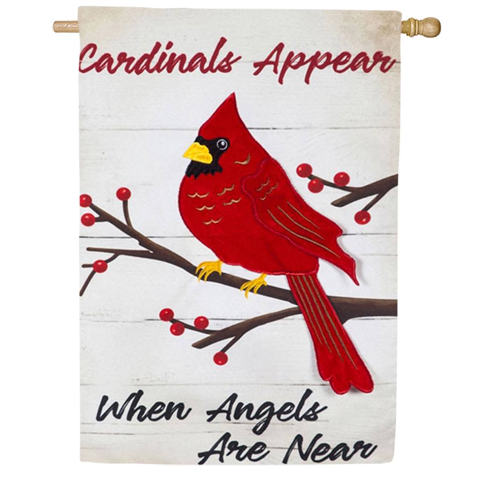 When Angels Are Near Linen Double Sided House Flag