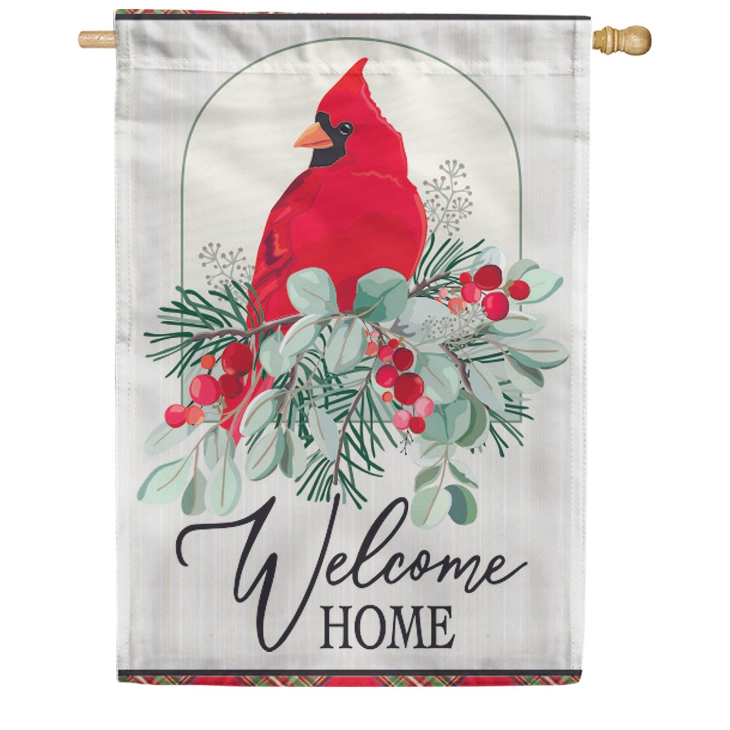 Winter Welcome Cardinal House Flag