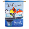 Evergreen Bird Bath Friends House Flag
