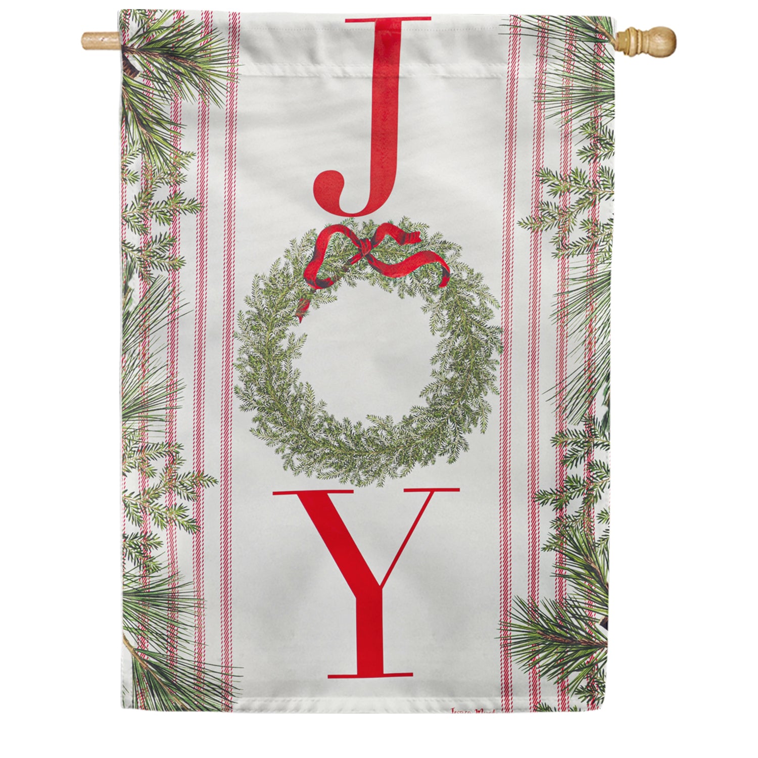 Joy Wreath Double Sided House Flag