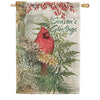 Evergreen Greens and Cardinals House Flag