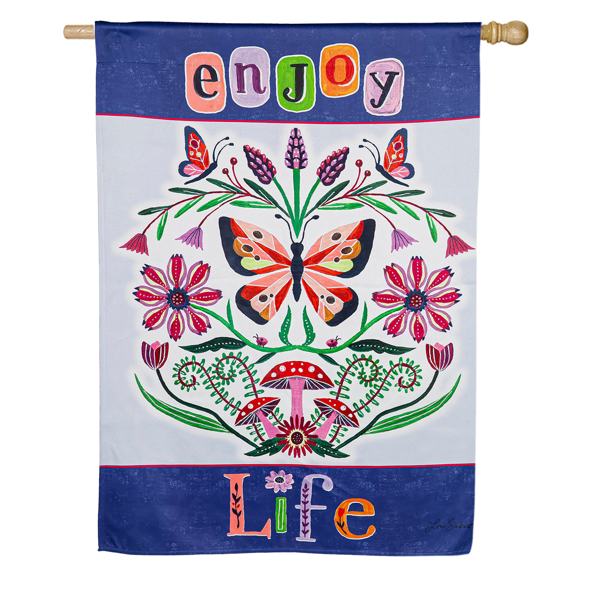 Evergreen Enjoy Life Butterfly House Flag