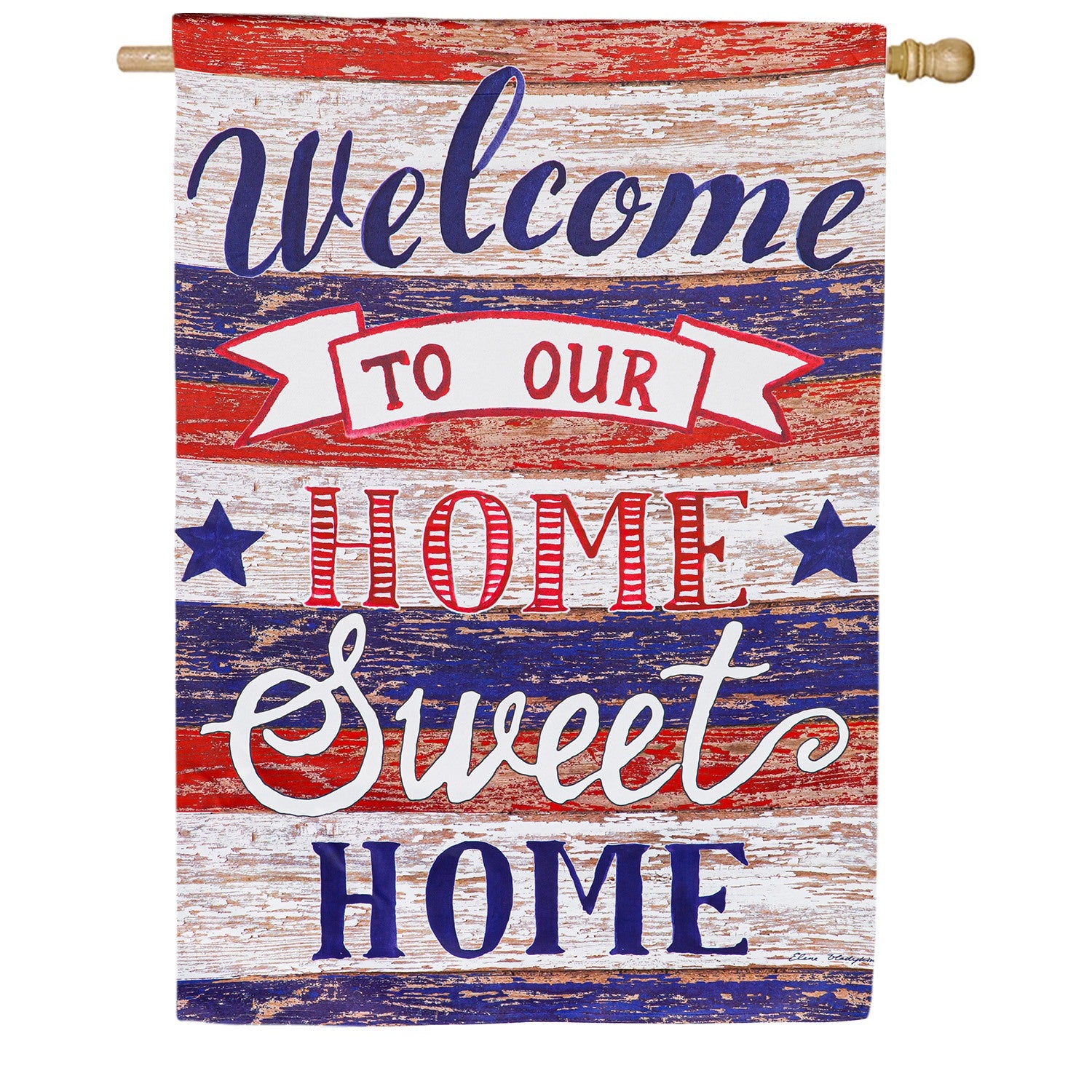 Evergreen Farmhouse Home Sweet Home House Flag