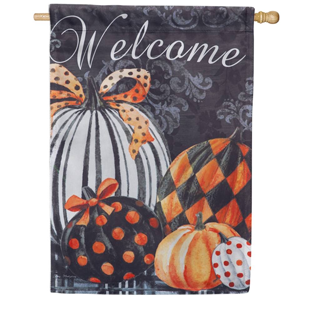 Elegant Pattern Pumpkins House Flag