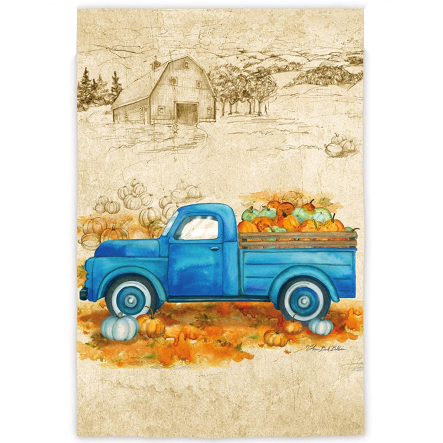 Evergreen Pumpkin Farm Truck House Flag