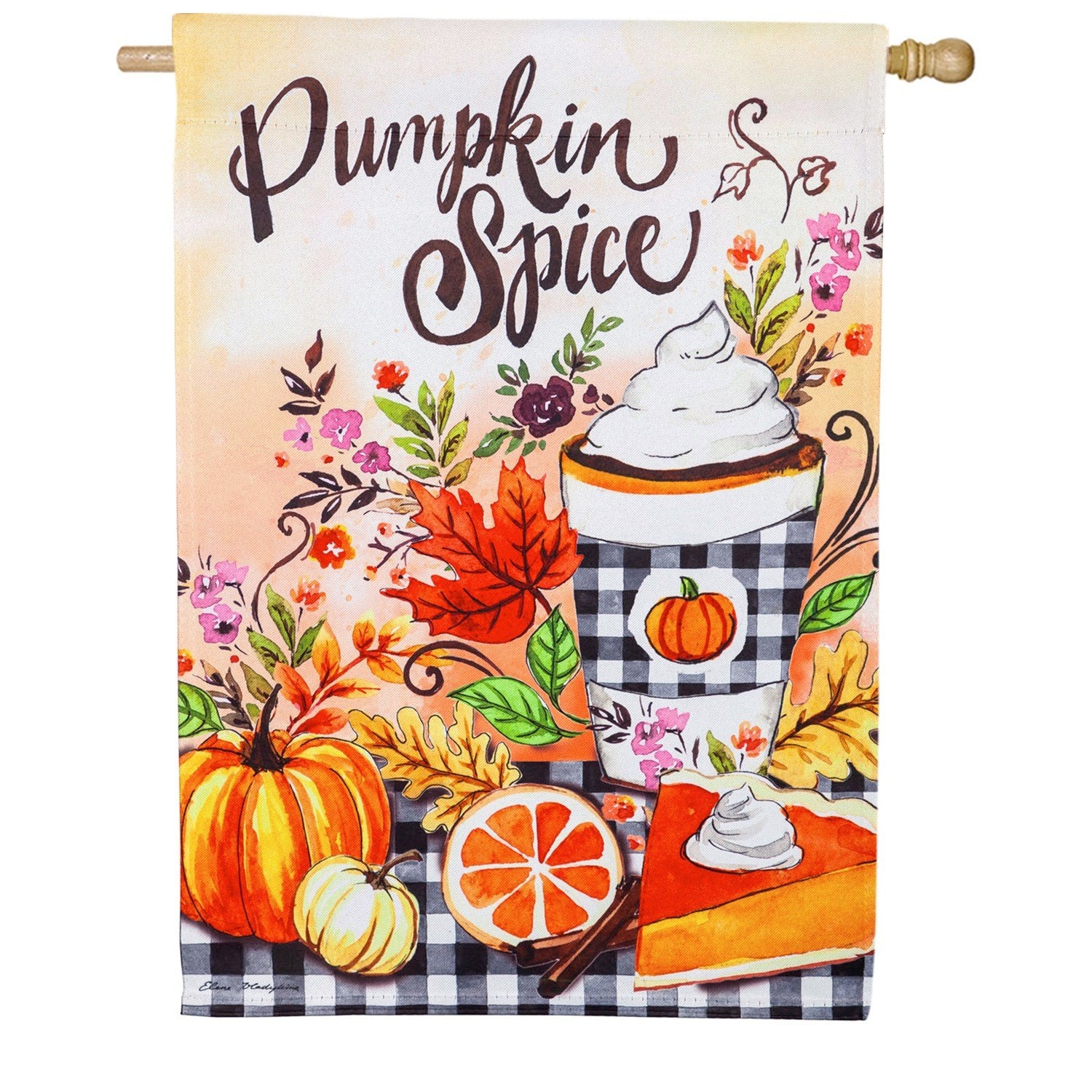 Pumpkin Spice Autumn Double Sided House Flag