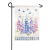 Evergreen Delphiniums Satin Garden Flag