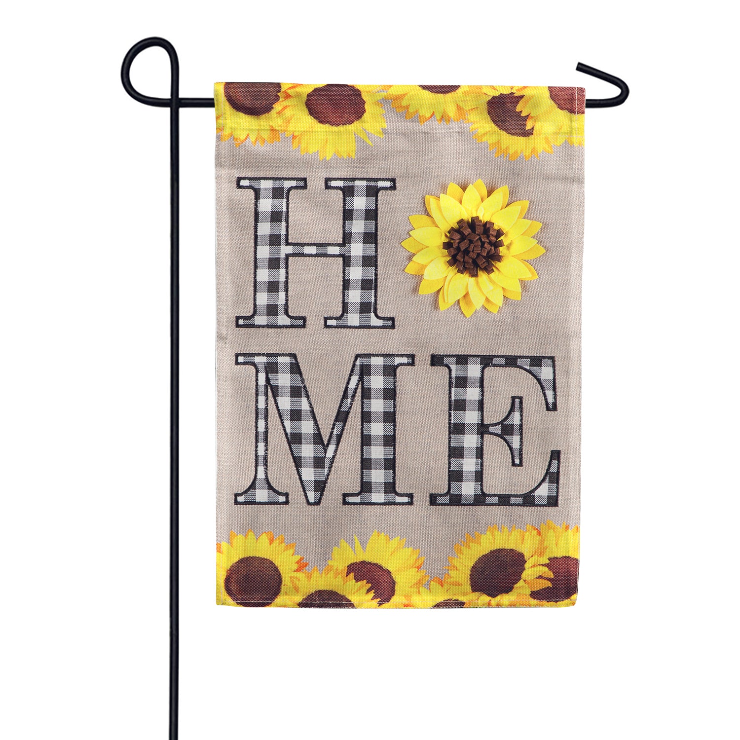 Evergreen Sunflower Home Burlap Garden Flag