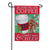 Running on Coffee and Christmas Cheer Burlap Garden Flag