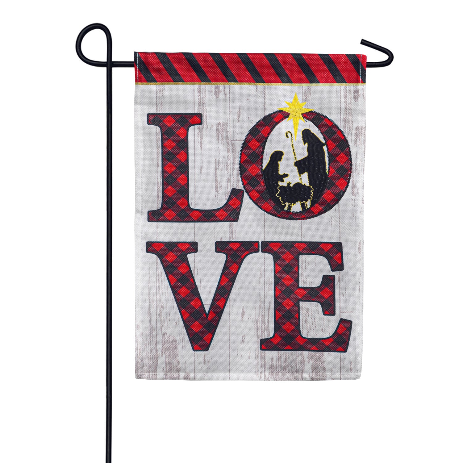 Nativity Love Burlap Garden Flag