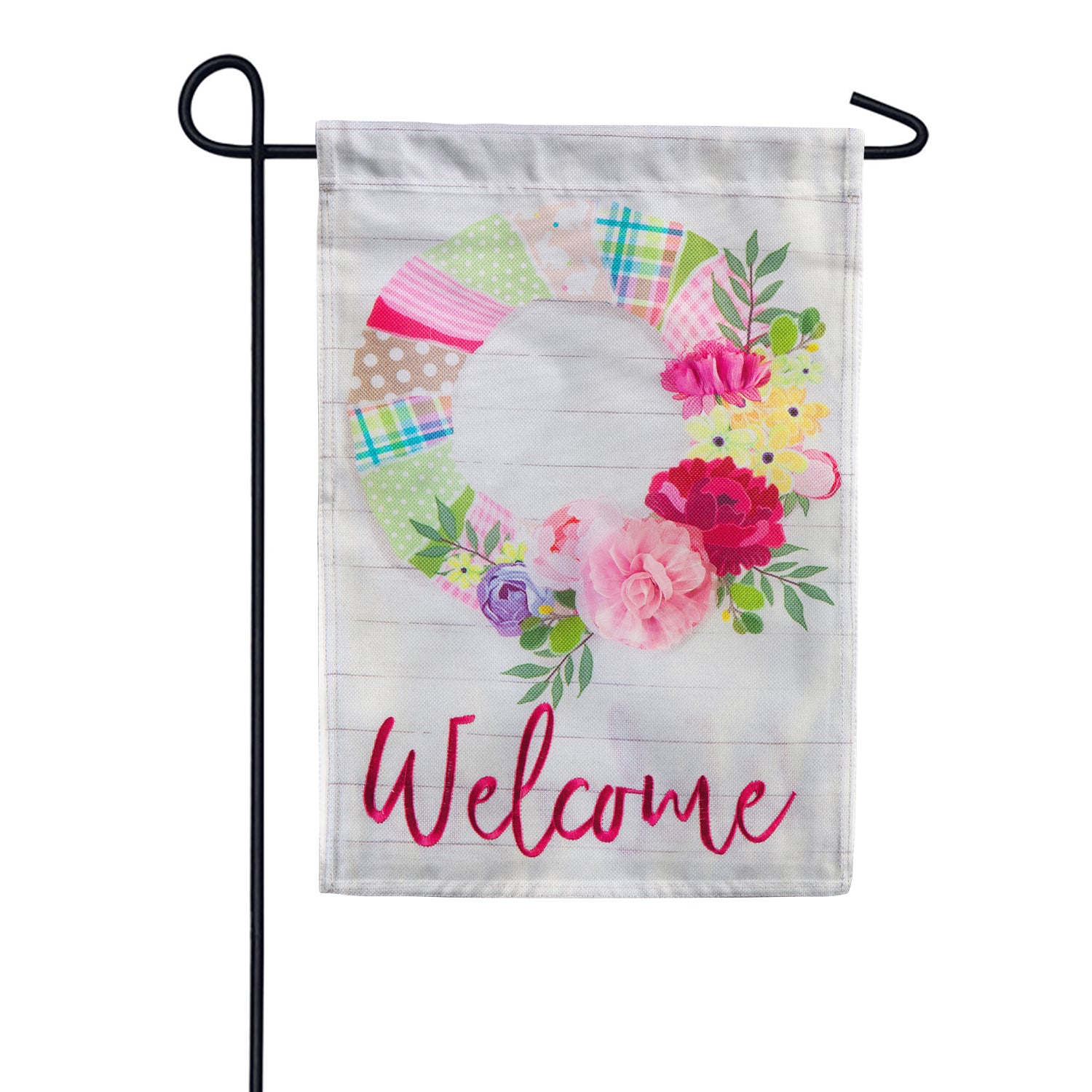 Wrapped Wreath Burlap Garden Flag