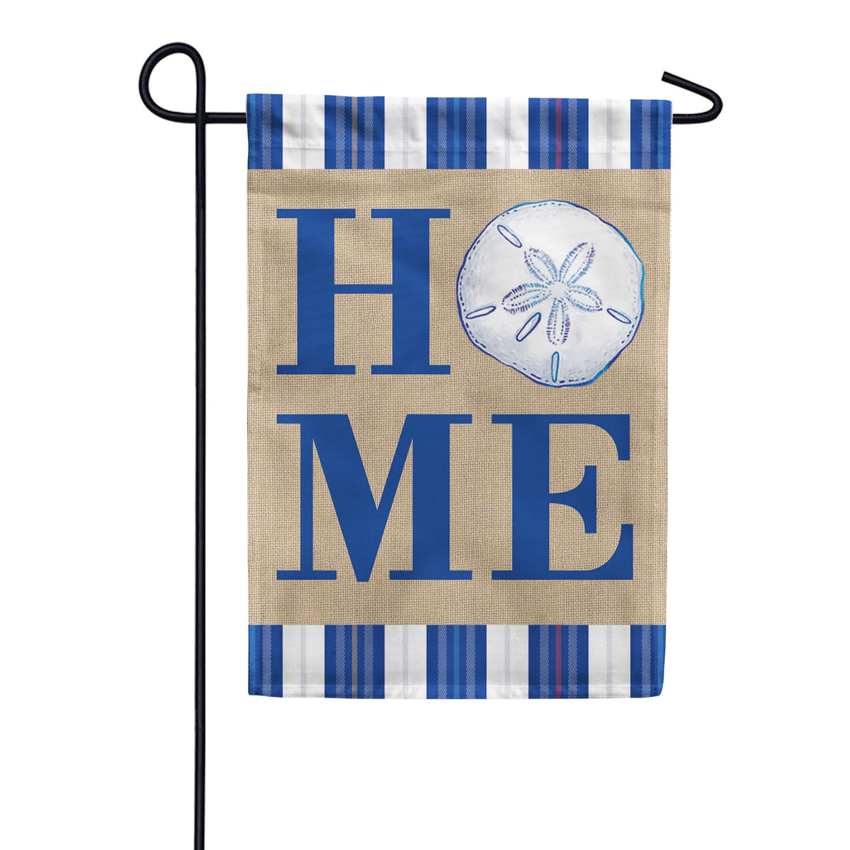 Evergreen Coastal Home Burlap Garden Flag