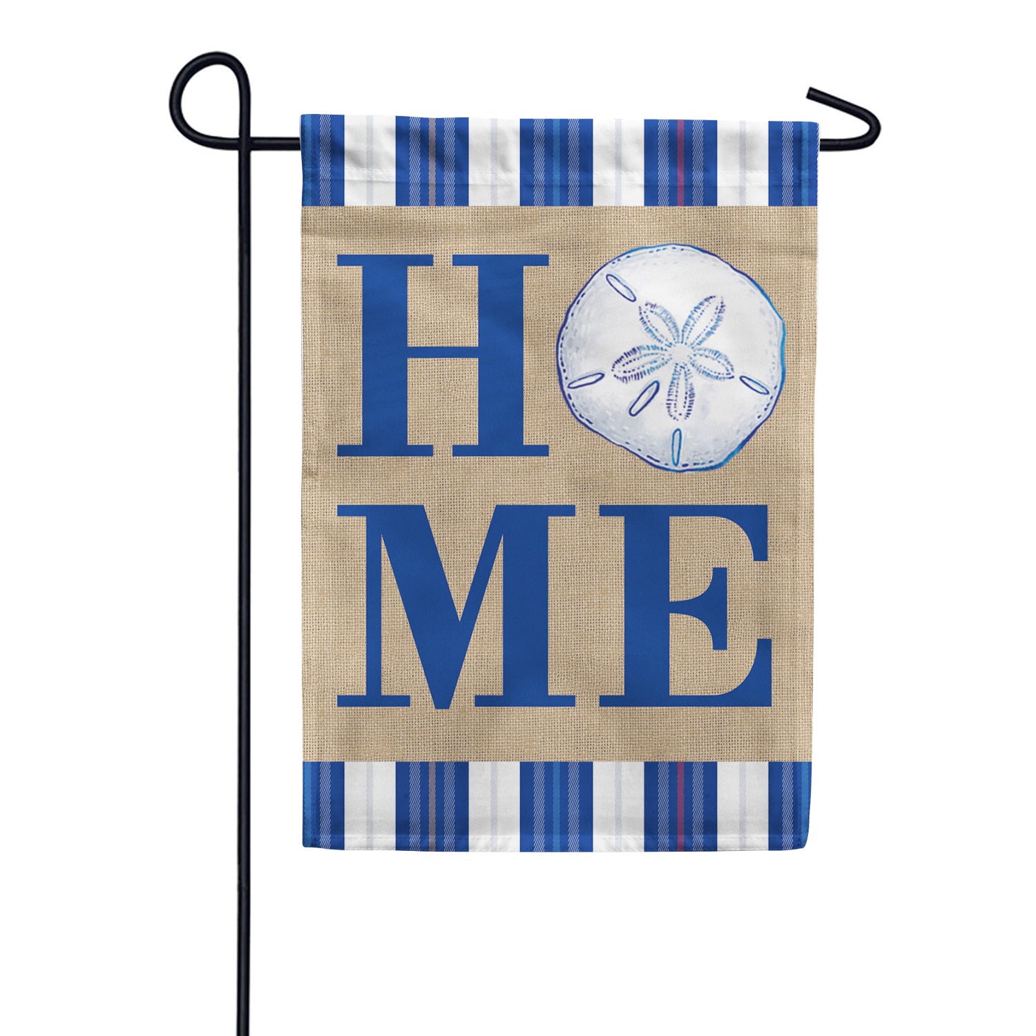 Evergreen Coastal Home Burlap Garden Flag