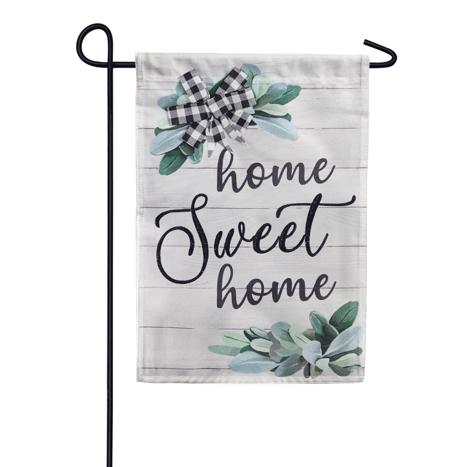 Home Sweet Home Eucalyptus Burlap Garden Flag