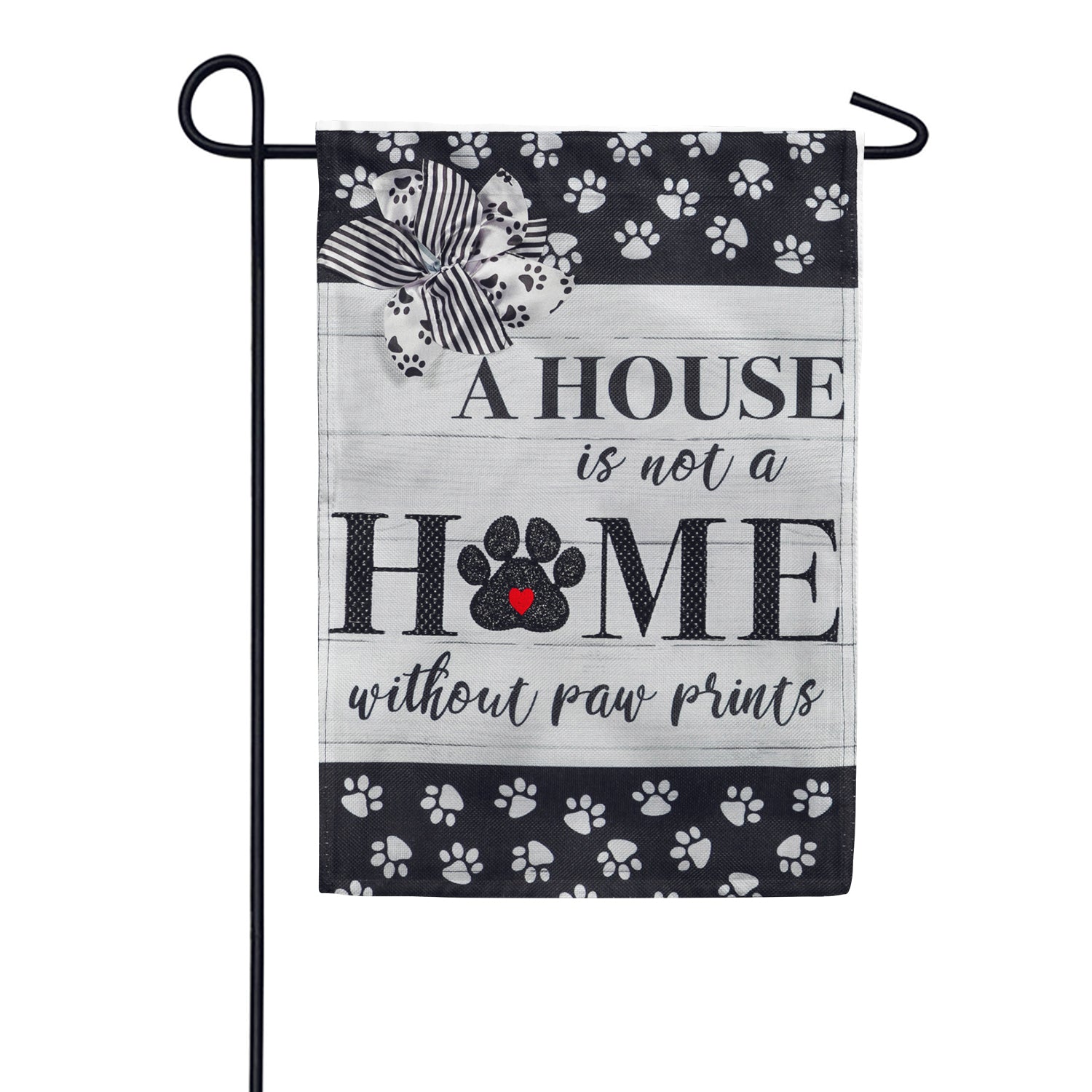 Paw Prints Burlap Garden Flag