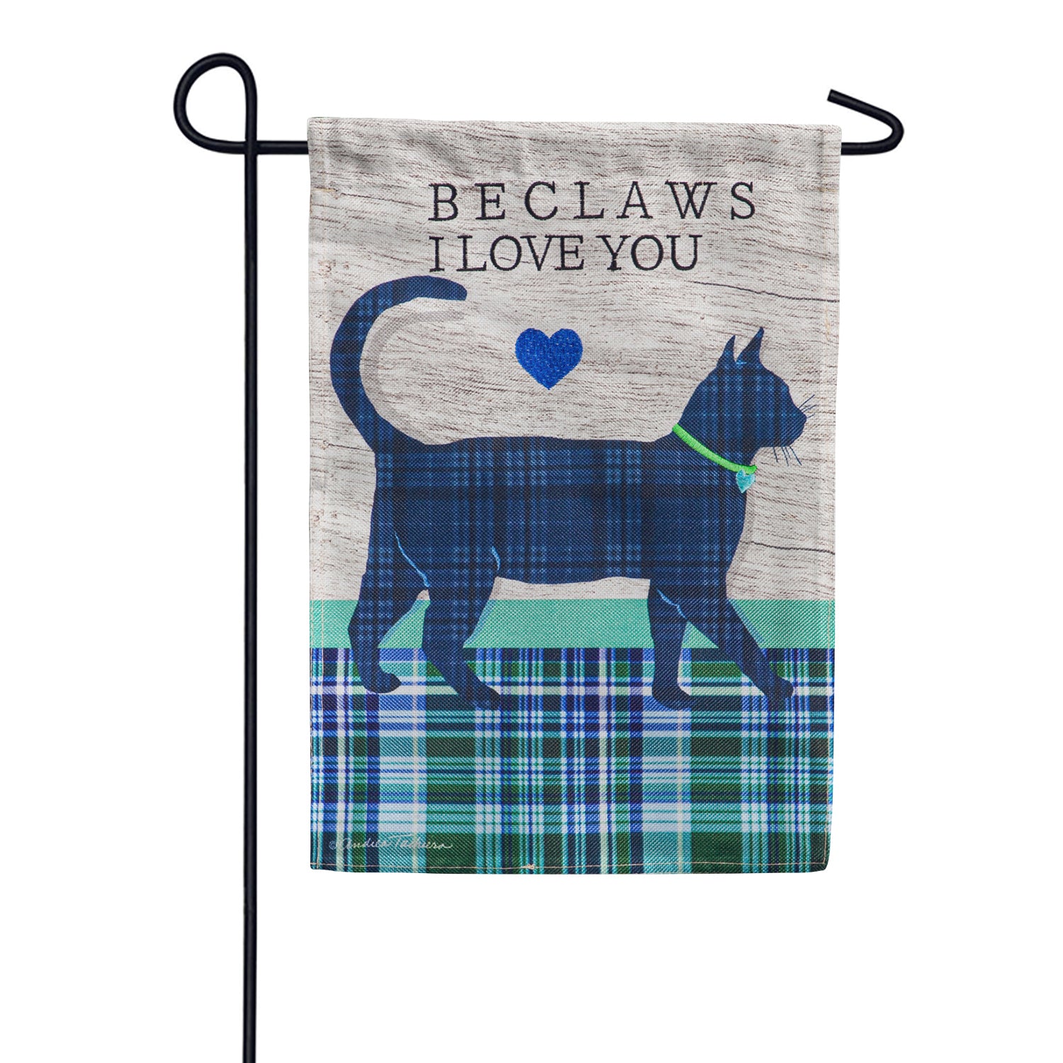 Beclaws I Love You Burlap Garden Flag