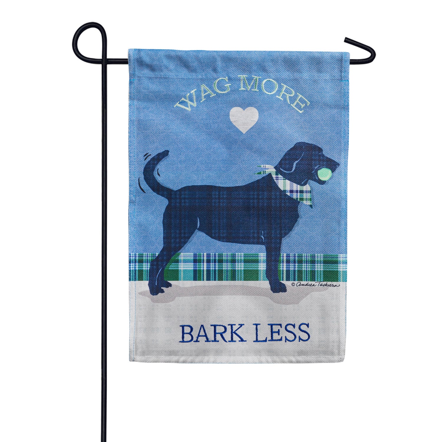 Wag More, Bark Less Burlap Garden Flag