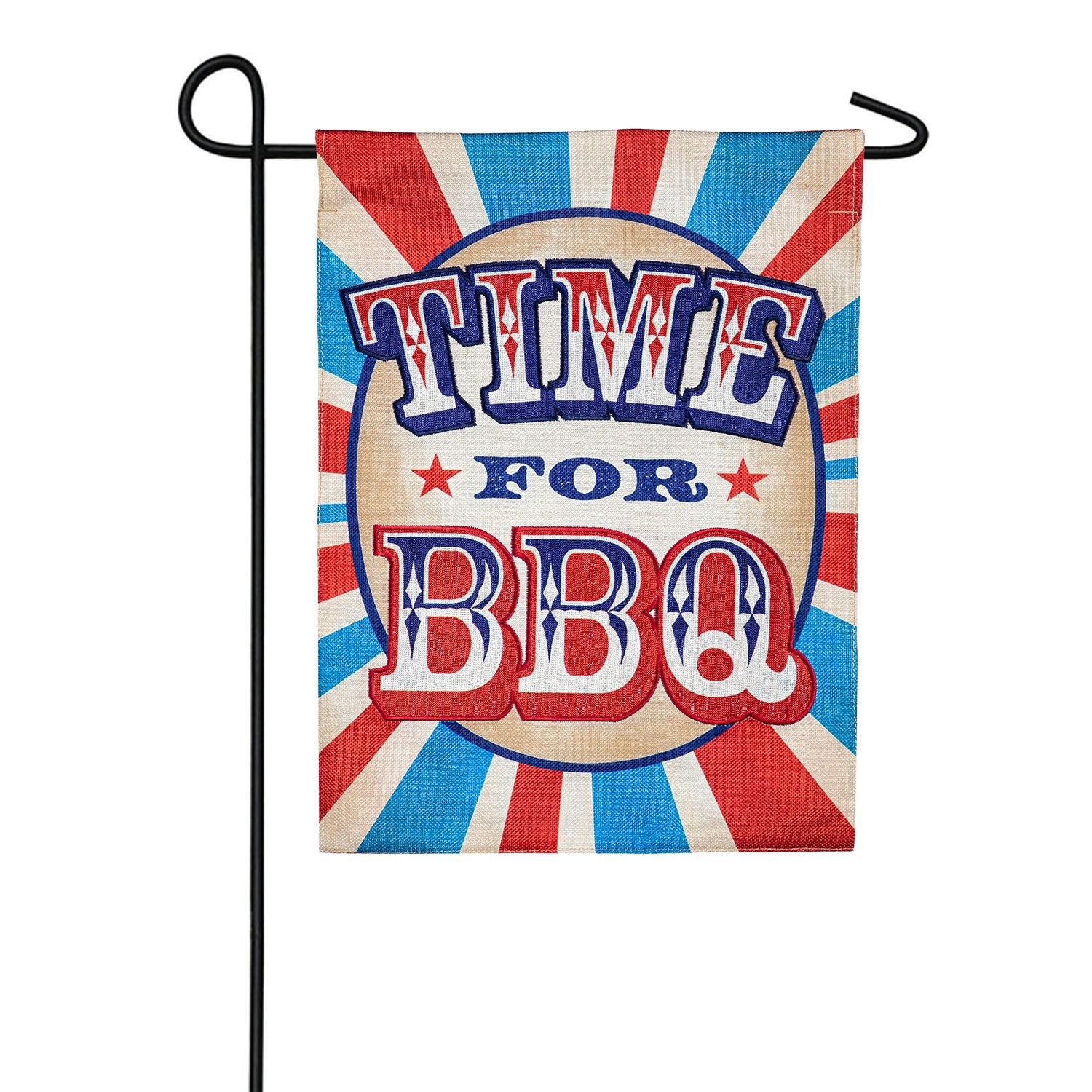 Time for BBQ Burlap Garden Flag