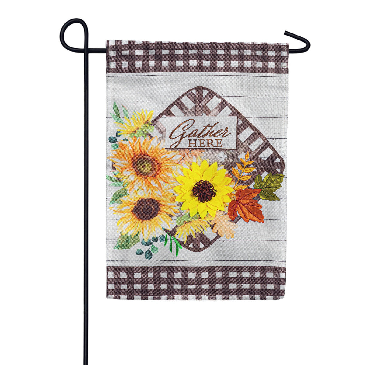 Evergreen Fall Tobacco Basket Burlap Garden Flag