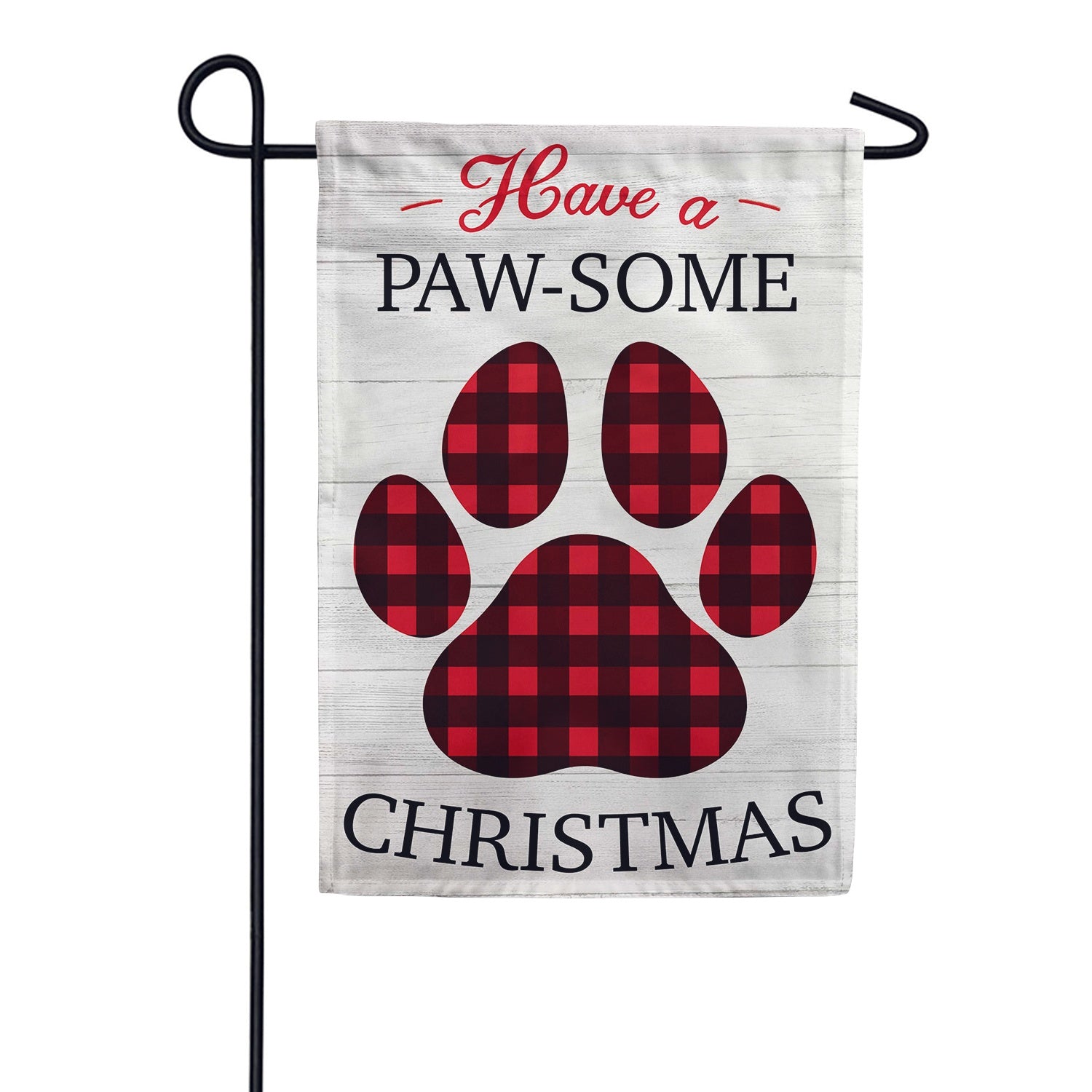 Evergreen Have a Paw-Some Christmas Burlap Garden Flag