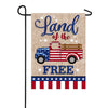 Patriotic Truck Burlap Garden Flag