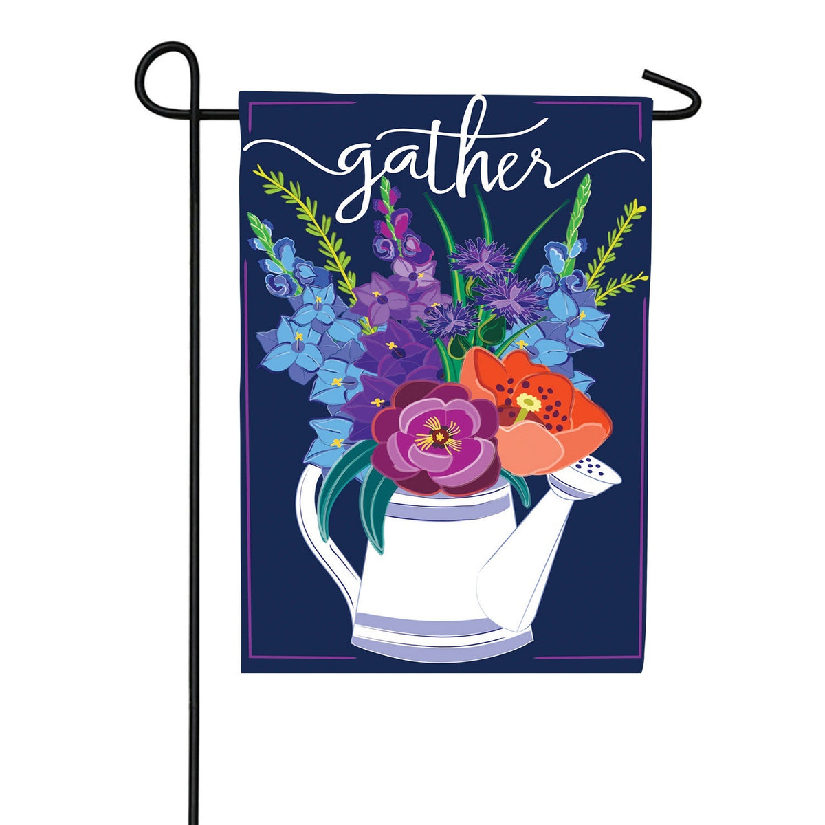 Evergreen Watering Can Garden Burlap Garden Flag