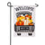 Pumpkin Plaid Truck Burlap Double Sided Garden Flag