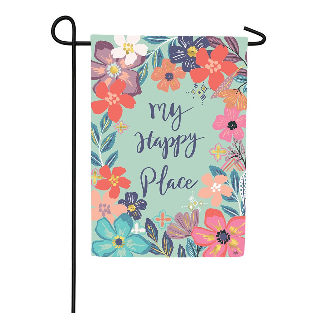 Evergreen Flower Hour Textured Suede Garden Flag