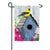 Finch and Birdhouse Linen Garden Flag