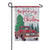 Plaid Christmas Truck Linen Double Sided Garden Flag