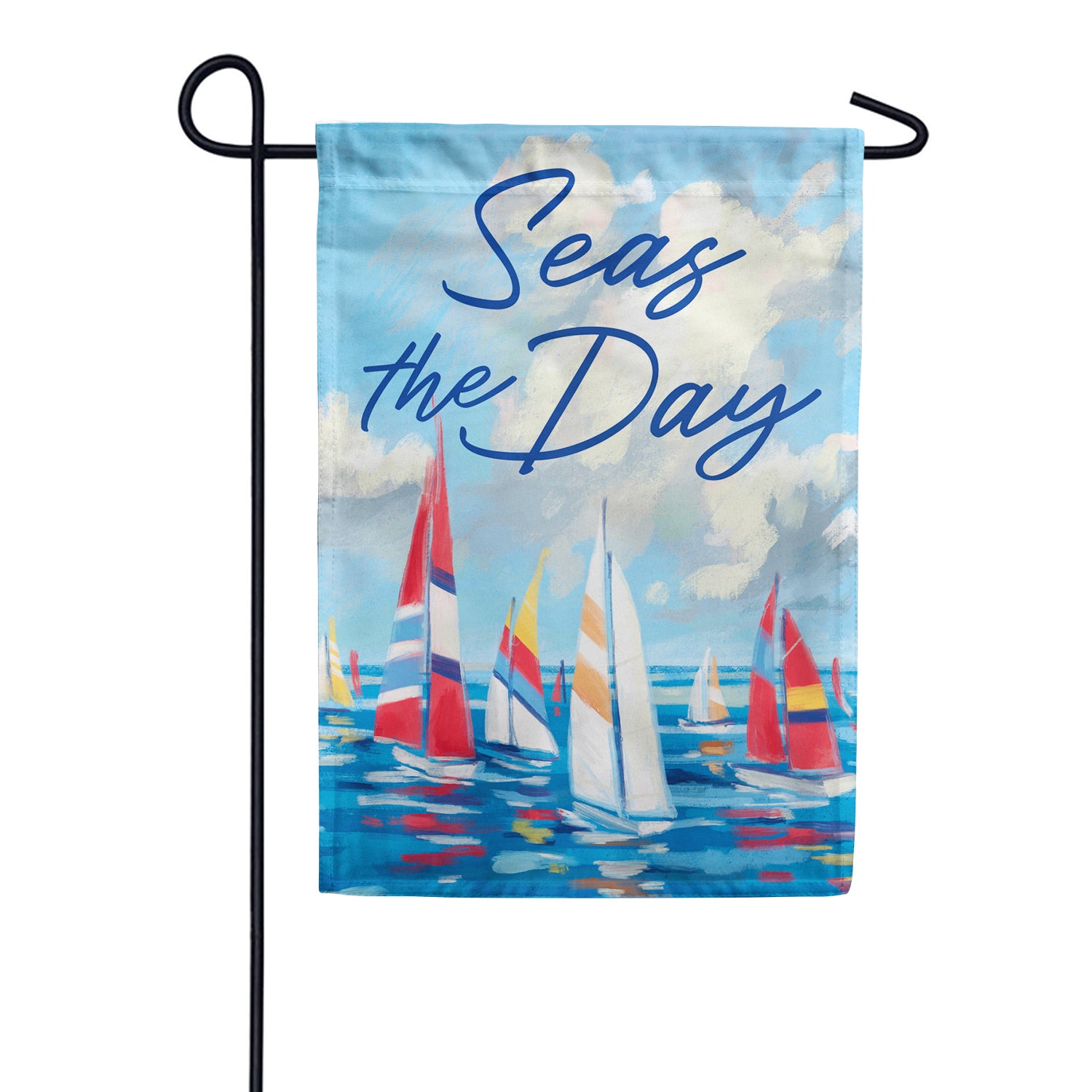 Sailboat Seas Linen Garden Flag