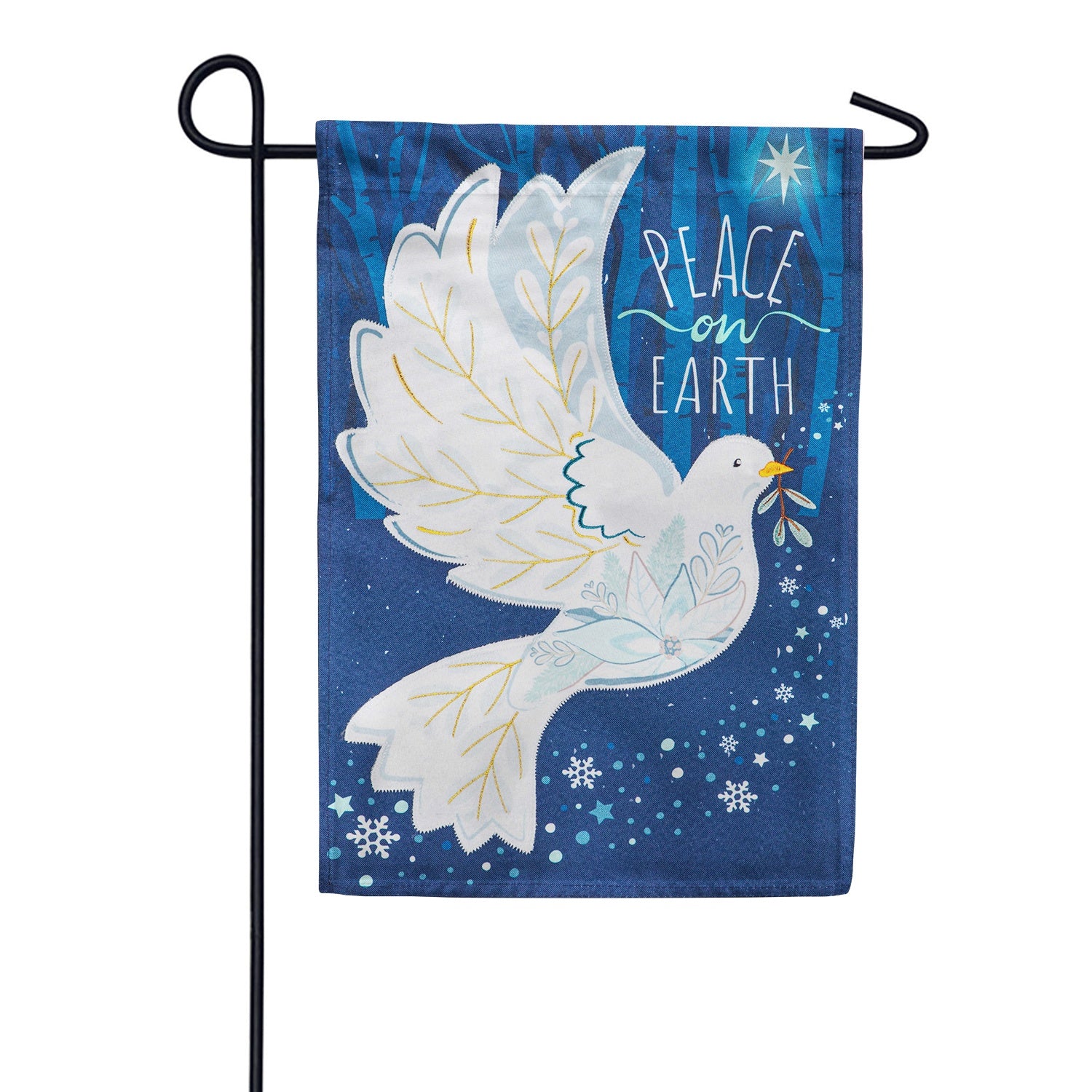 Peace on Earth Linen Garden Flag