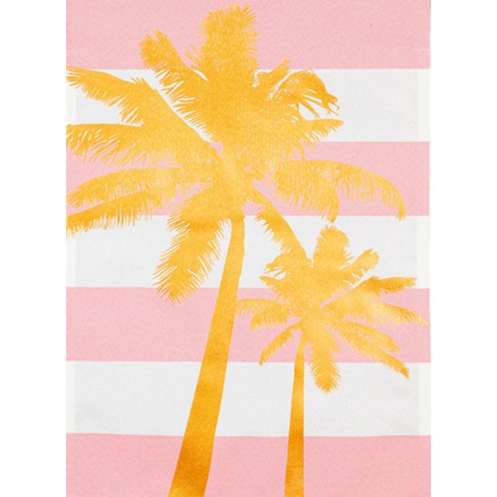Palm Tree Stripe Linen Garden Flag