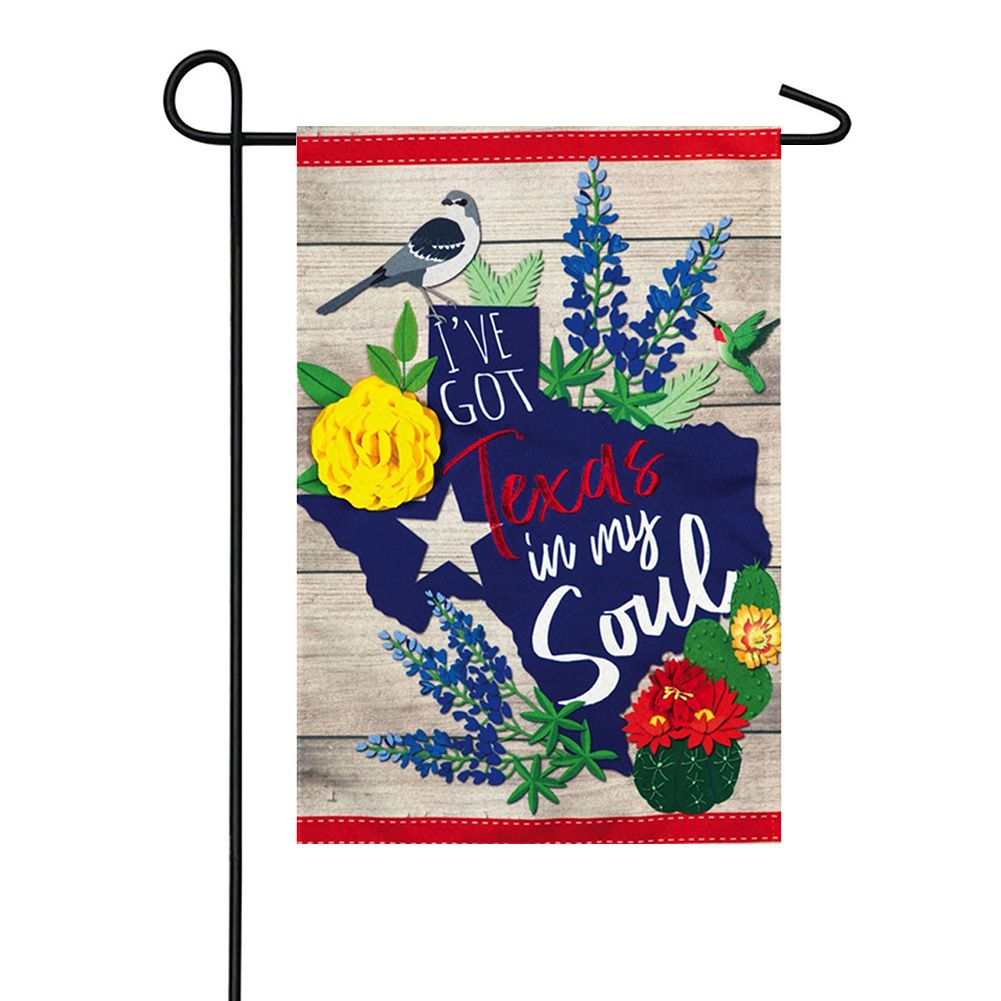 Texas In My Soul Linen Double Sided Garden Flag