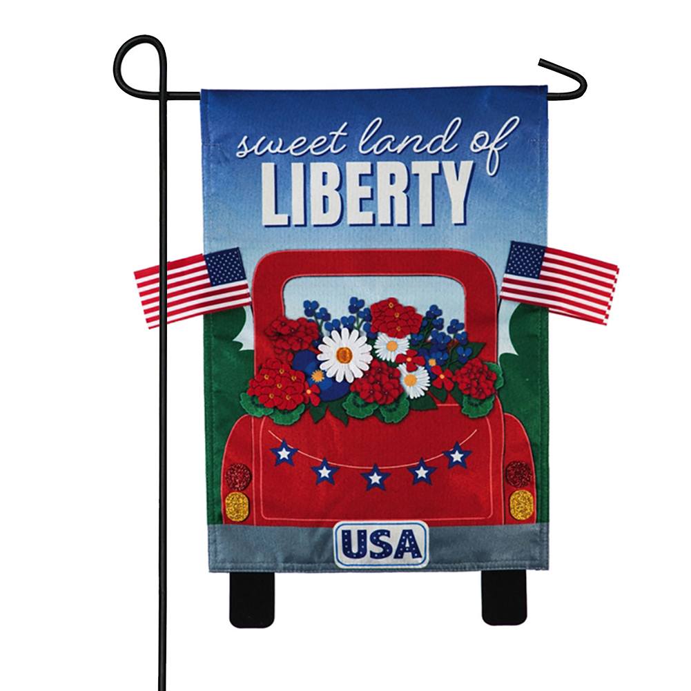 Sweet Land of Liberty Linen Double Sided Garden Flag