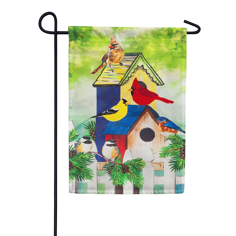 Fall Birds Linen Garden Flag