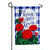 Plaid Patriotic Geraniums Linen Double Sided Garden Flag
