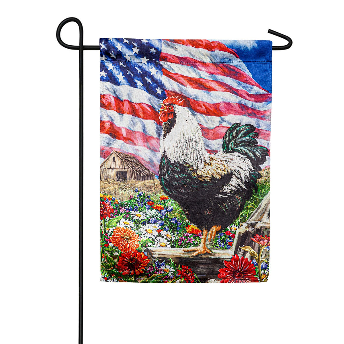 Evergreen Morning in America Lustre Garden Flag