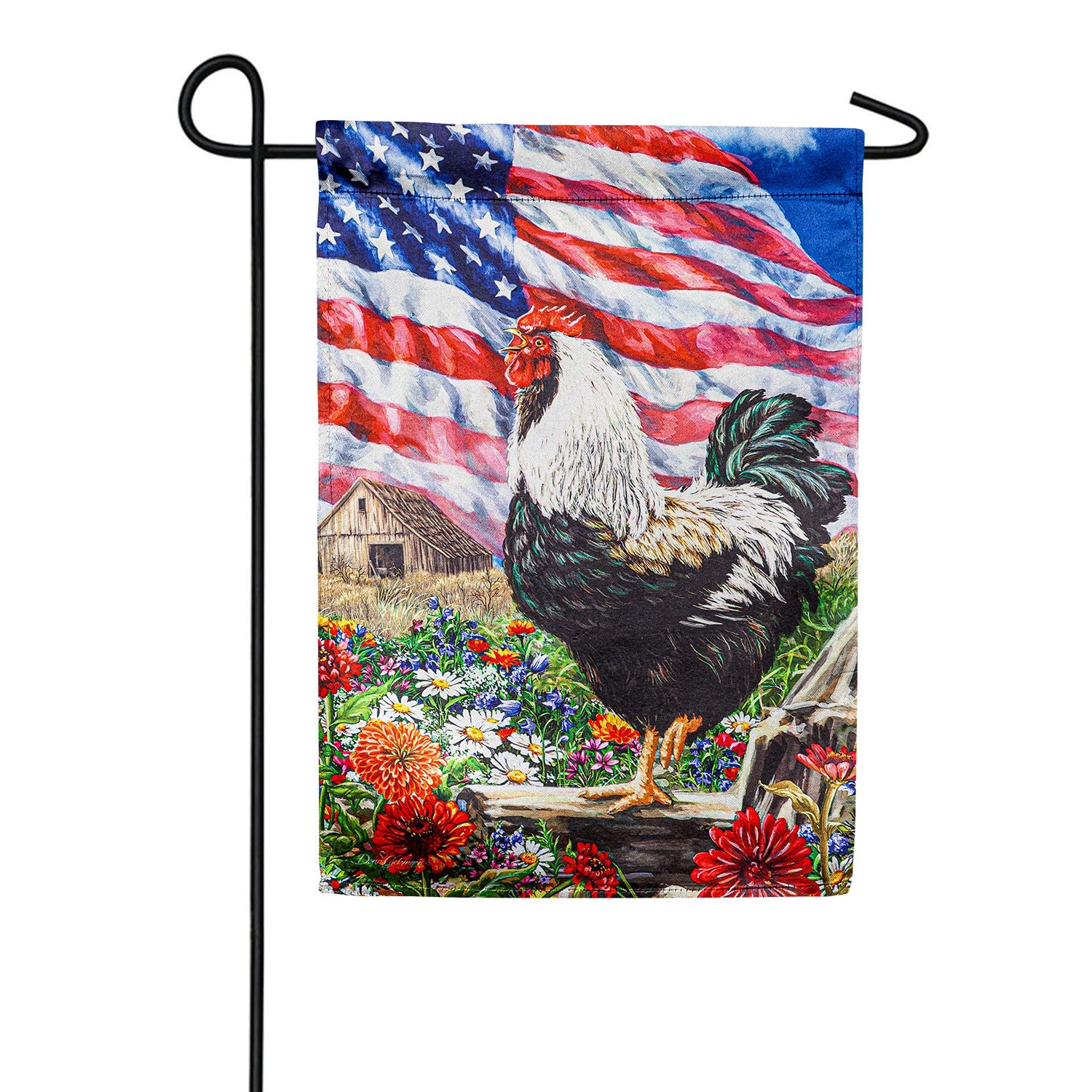 Evergreen Morning in America Lustre Garden Flag
