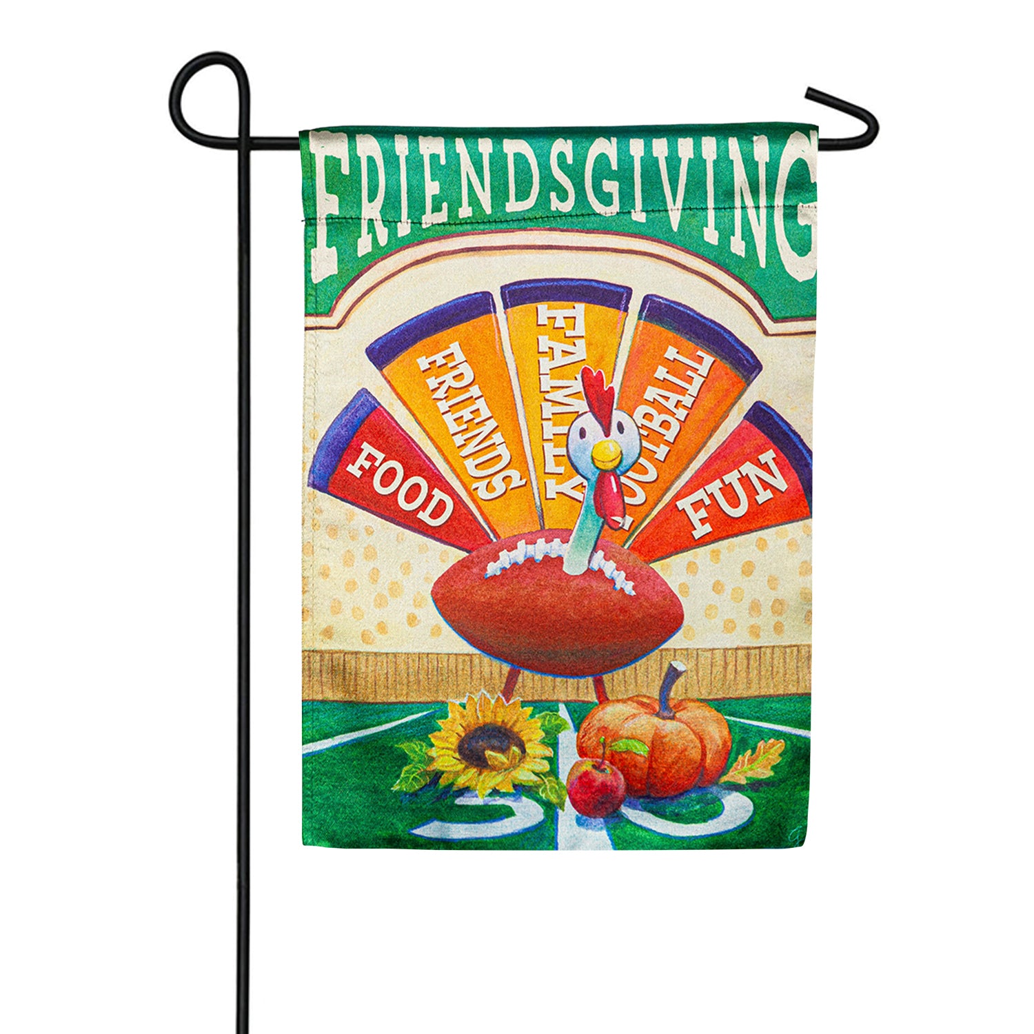 Friendsgiving Turkey Lustre Garden Flag