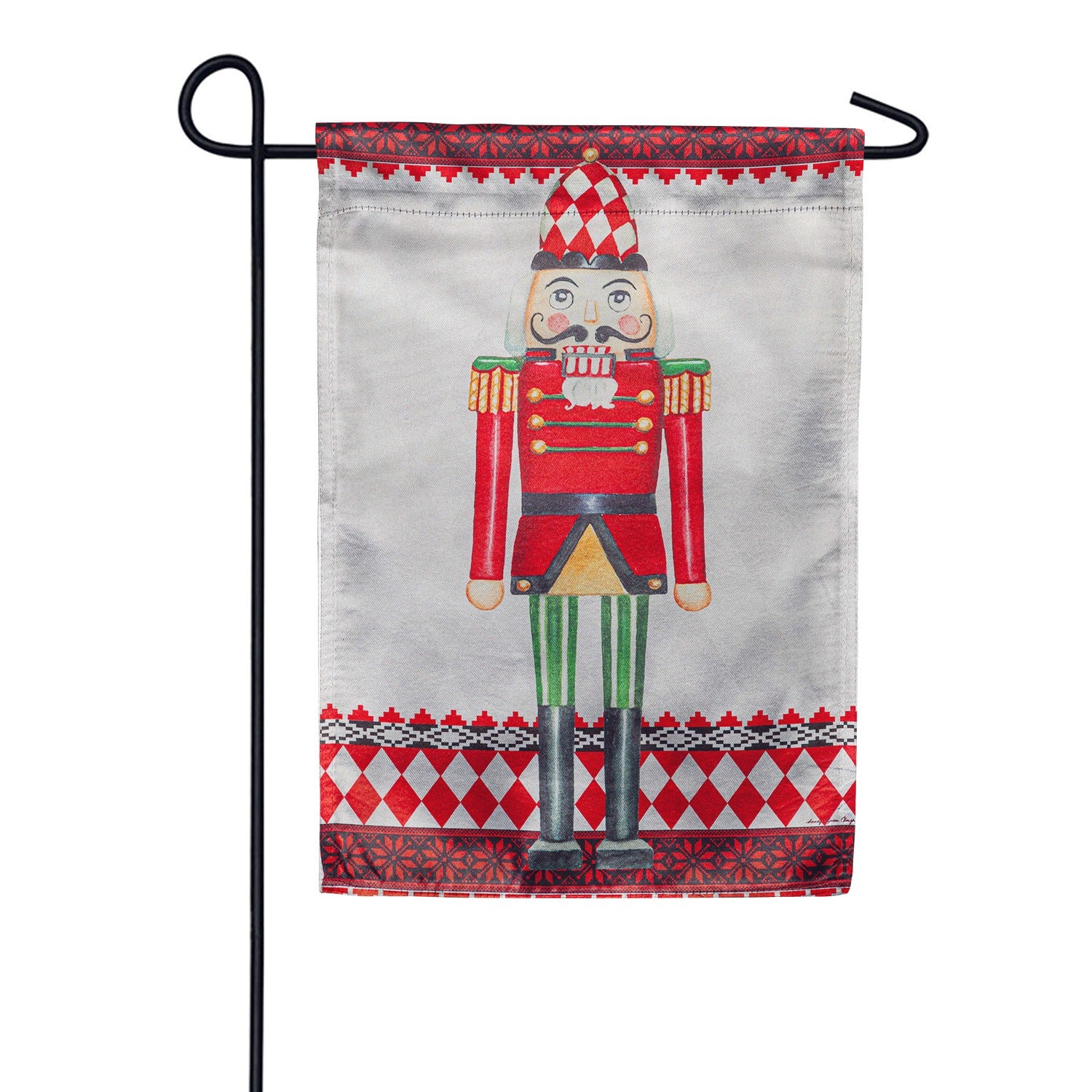Evergreen Christmas Nutcracker Lustre Garden Flag