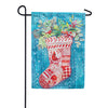 Evergreen Christmas Stocking Moire Garden Flag