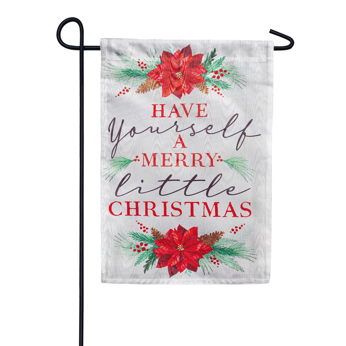 Evergreen Have Yourself a Merry Little Christmas Moire Garden Flag
