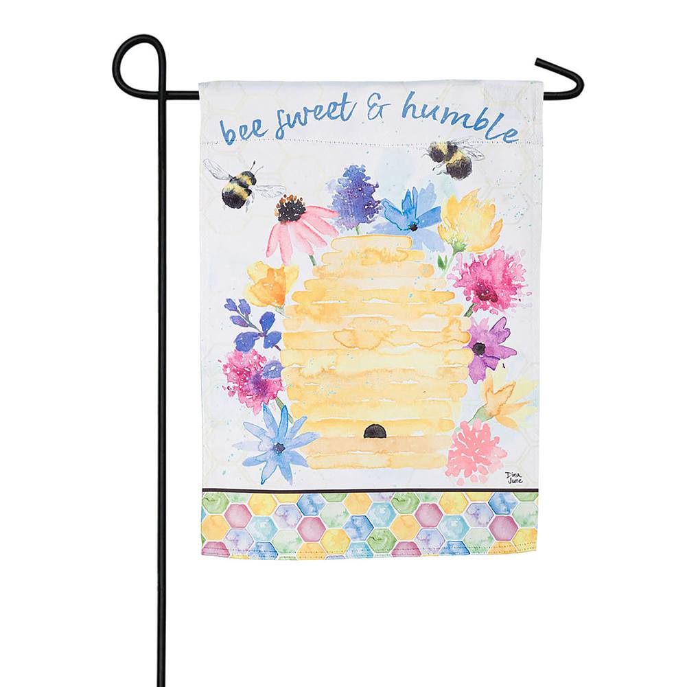 Evergreen Bee Sweet Suede Garden Flag